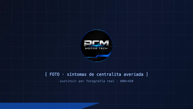 Centralita de motor desmontada para diagnosis en el banco de trabajo