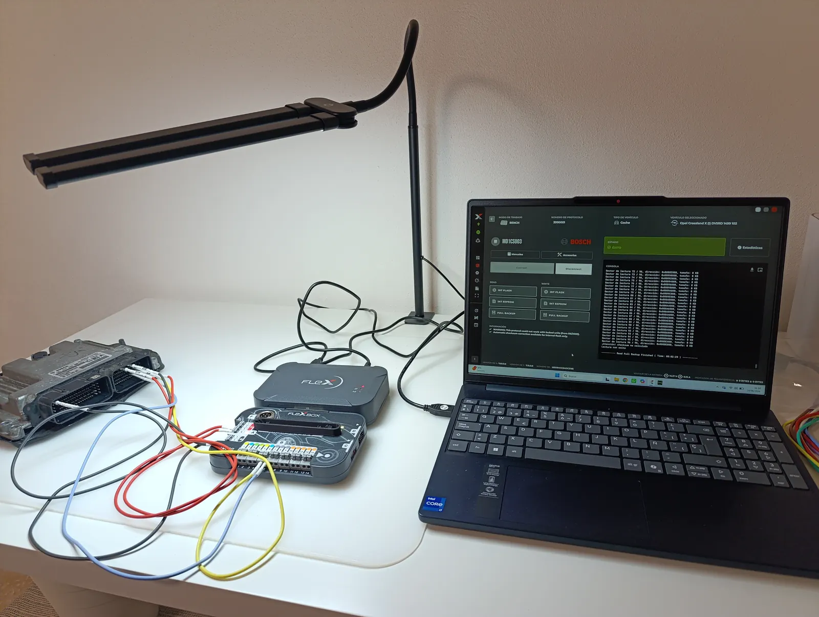 Lectura de la centralita de un Opel Crossland X con software Bosch MD1CS003 en PCM Motor Tech