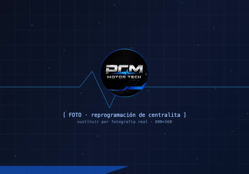 Detalle de una reprogramación de centralita en el taller PCM Motor Tech